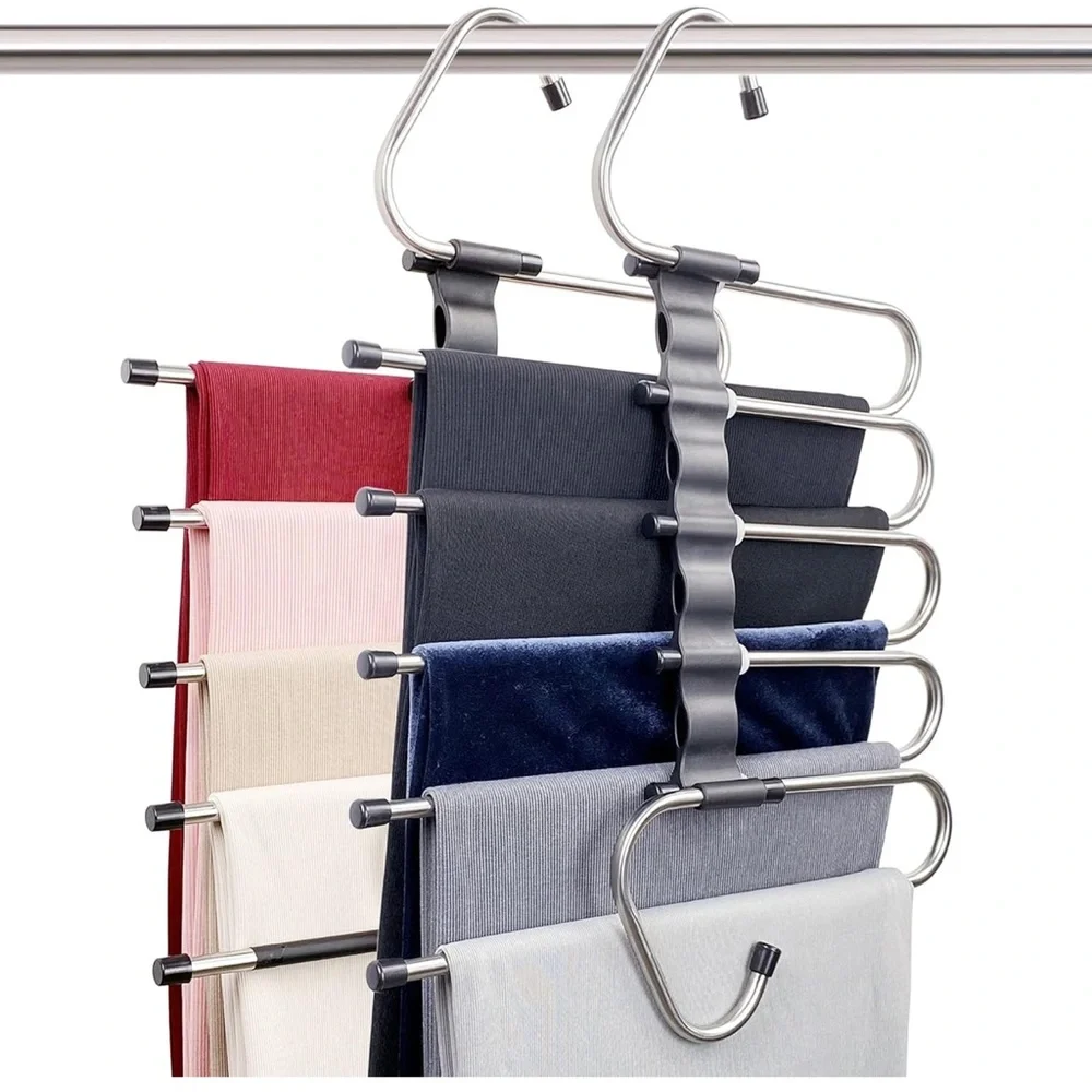 Space-Saving Silver Pants Hanger